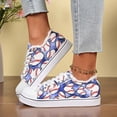 thumbnail image 2 of Women Baseball Print Shoes Canvas Sneakers Trendy Casual Walking Shoes, 2 of 9