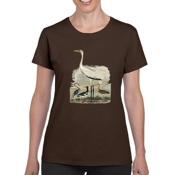 Heron Family Iii T-Shirt Women -Alexander Wilson Designs, Female 4X-Large