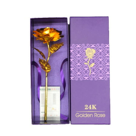 24K Gold Plated Rose Flower Valentine Birthday Romantic (Best Place To Plant Knockout Roses)