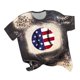 thumbnail image 2 of Camiseta Informal Fiudx de Manga Corta con Cuello Redondo y Estampado de Independencia para mujer, 2 of 5