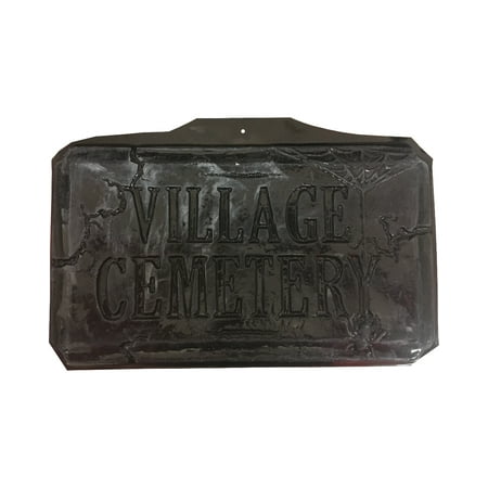 Large Vacuform Village Cemetery Halloween Decoration Sign
