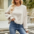 thumbnail image 6 of YOTMKGDO Pullover Sweaters Sweaters For Women Autumn Winter Loose Short Cotton Fashion Long Sleeved Crew Neck Sweater O Neck, Sizes XS-XL, 6 of 9