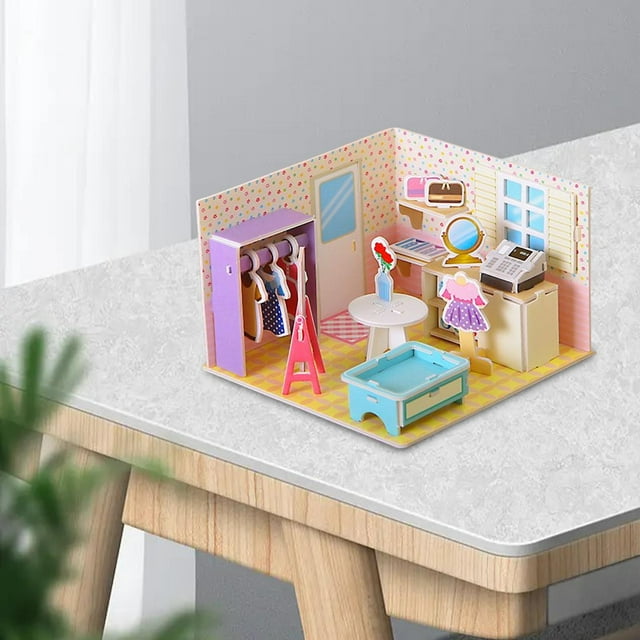 Rompecabezas 3D DIY perfke Tienda de ropa Papel Cartón