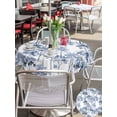 thumbnail image 4 of Outdoor Tablecloth with Umbrella Hole and Zipper, Watercolor Forest Blue Round Table Cloth 54 Inch Waterproof Tablecloth, Abstract Art Modern Trees Picnic Table Cover for Patio Camping, 4 of 7