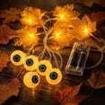 thumbnail image 2 of Tryvkinvive Halloween Maple Leaf String Lights 68",Pumpkin Eyeball Spider Fairy Lights,Decorative Light Strings for Home Decor Supplies Indoor Table,Window,Thanksgiving & Halloween Party Decor, 2 of 8