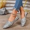 Xucatan Women's Sparkly Evening Flats, Sequin Embellished Pointed Toe Slip On, Formal Glitter Ballet Flat Shoes, Elegant Party Wedding Dressy Footwear for Women Gift
