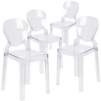 Flash Furniture McKenna 4 Pk. Ghost Chair with Tear Back in Transparent Crystal