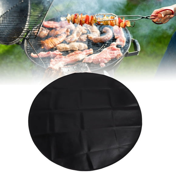 BBQ Grill Mat, 2 Layers Nonstick Barbecue Grill Baking Mat Silicone Coated Fiberglass Cloth Reusable Heat Barbecue Sheets Ideal For Lawn Smokers, Deck Patio Grill