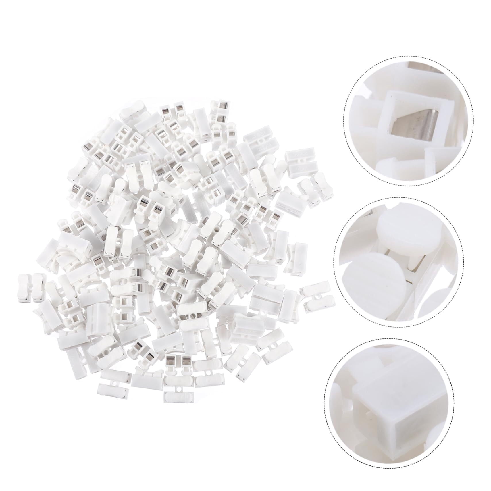 500pcs Two-Position Terminal Quick Connector Spring Wire Connector Wire Quick Connectors Terminal Block Connector Electrical Ring Terminals Screw Terminal Block Push Pp White
