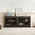 thumbnail image 5 of Walker Edison Modern Window Pane TV Stand/Sideboard with Sliding Doors, Black Oak, 5 of 17