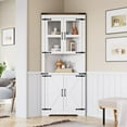 thumbnail image 3 of Tall Corner Cabinet with Door & Adjustable Shelves, Bathroom Cabinet with Storage for Living Room, Kitchen, White, 3 of 5