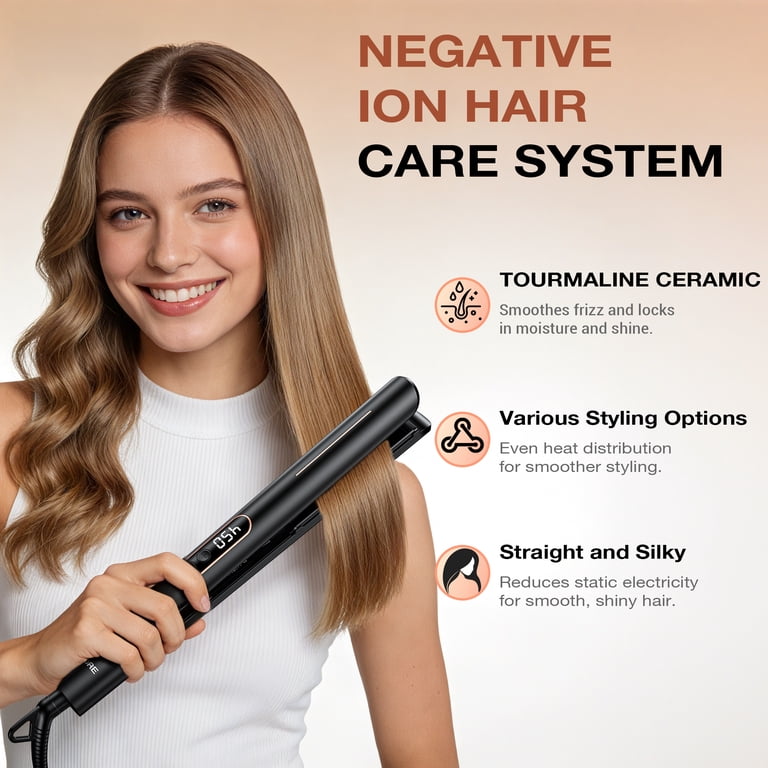 NEXPURE Professional Flat Iron 2 in 1 Hair Straightener & Curling Iron Styling Tool