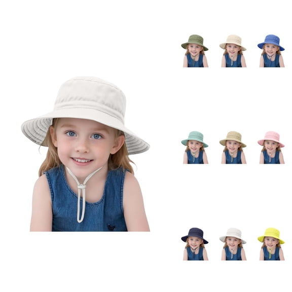 Breathable Fisherman Sun Hat, Lightweight Protective Cap for Babies Toddlers, Wide Brim Beach Summer Outdoor Play, Boys Girls 0-6 Years