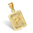 thumbnail image 1 of Pendentif Initial 26 Lettres Chaîne Gourmette Cubaine en Acier Inoxydable Doré Bijoux, 1 of 5
