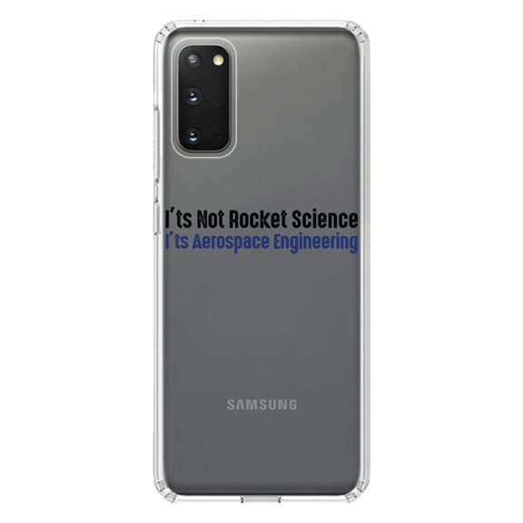 DistinctInk Clear Shockproof Hybrid Case for Galaxy S20 ULTRA / 5G (6.9" Screen) - TPU Bumper Acrylic Back Tempered Glass Screen Protector - Not Rocket Scient - Aerospace Engineering