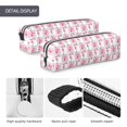 thumbnail image 4 of Cauagu Flamingo On Checkered Print Leather Pencil Pen Case - Stationery Bag Portable Stationery Bag Big Capacity Pencil Pouch Cosmetic Organizer Bag for Men & Women, 4 of 7