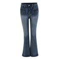 thumbnail image 2 of Labakihah Bell Bottom Jeans for Women Flare Pull On High Waisted Elastic Waist Trendy Stretch Denim Pants and Flare Jeans for Women Navy, 2 of 9