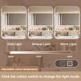 thumbnail image 5 of GZXS Wall-Mounted/Recessed LED Medicine Cabinet w/ 3 Mirror Doors, Defogging, 3-Color Dimmable Light, Bathroom Aluminum Cabinet with Open Shelf, Cosmetic Storage Rack and Hair Dryer Holder, Khaki, 5 of 8