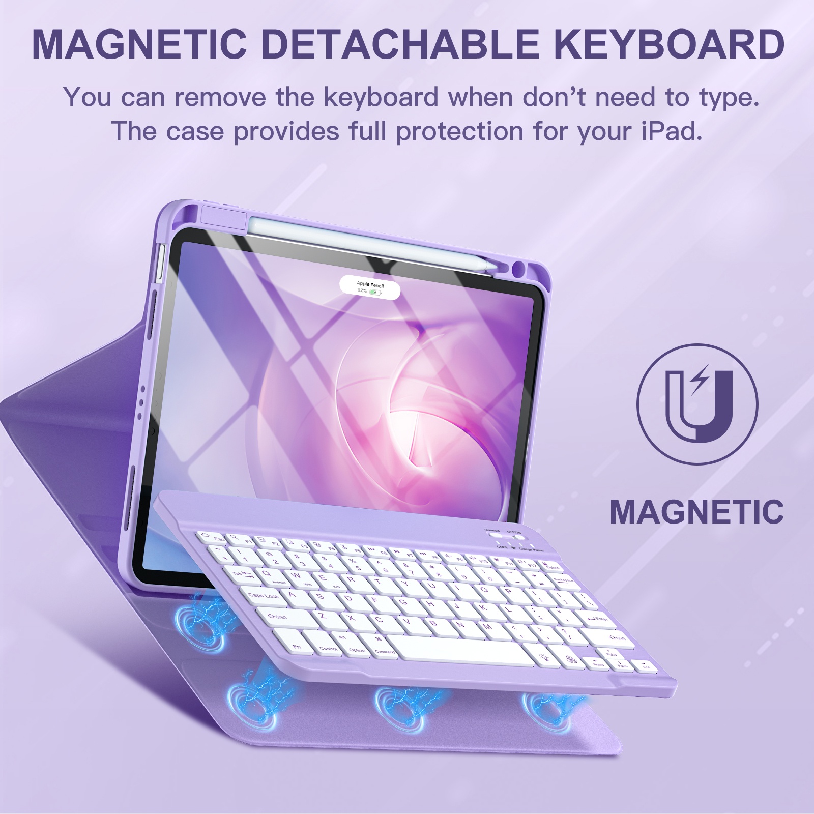 GEAK iPad Air 11 Keyboard Case, Purple photo 7