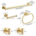 thumbnail image 6 of XMZHOU 5 Pcs Bathroom Hardware Set, Stainless Steel Wall Mounted Bathroom Towel Rack Set,No Need Drill Installation Towel Bar, Toilet Towel Paper Holder, Towel Ring&Robe Towel Hooks, Gold, 6 of 7