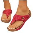 thumbnail image 6 of Xfvqtps Womens Orthopedic Wedge Sandals Flip Flop Metal Decor Soft Sole Non Slip Breathable Slip on Casual Shoes for Spring Summer, 6 of 9