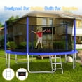 thumbnail image 3 of Leumius 14ft Trampoline for Kids,Outdoor Recreational Trampoline with Basketball Hoop and Enclosure Net,Blue, 3 of 8