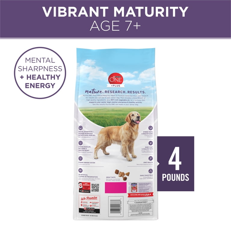 Purina ONE High Protein Senior Dog Food, Chicken, 4 lb photo 7
