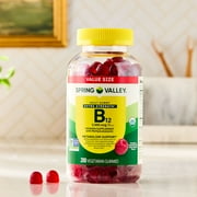 Spring Valley Extra Strength Vitamin B12 Supplement, Raspberry Flavor, 3000 mcg, 200 Count, Vegetarian Gummies for Metabolism Support