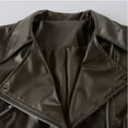 thumbnail image 4 of Lilgiuy Women Cool Faux Leather Jacket Long Sleeve Zipper Fitted Coat Fall Short Jacket for Going Out, 4 of 4