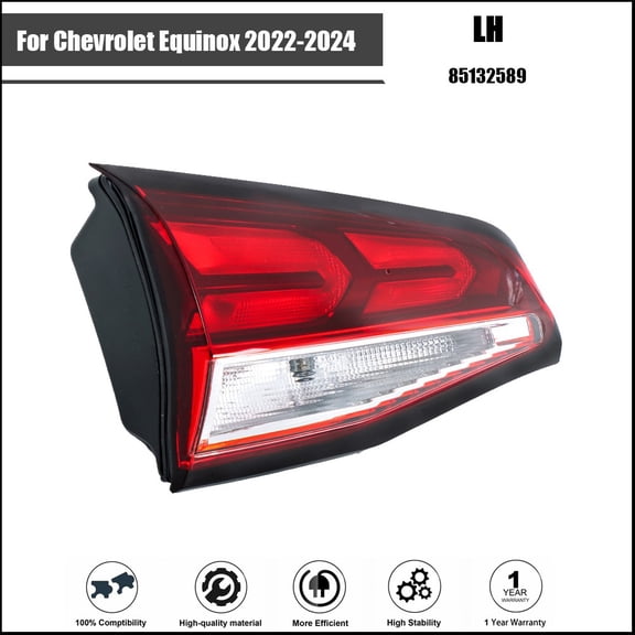 For Chevrolet Equinox 2022-2024 Rear LH Black Halogen Tail Light Assembly Inner