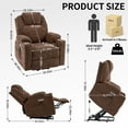 thumbnail image 5 of Aukfa Power Lift Recliner Chair with Massage and Heat for Elderly Adults, USB Ports, 2 Cup Holders, Chenille, Brown, 5 of 11