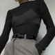thumbnail image 4 of Tops Transparentes de Larga Plisados para Mujer Negro M, 4 of 7