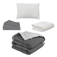 thumbnail image 1 of Edredón Dos vistas Individual Rogga Gris Oxford - Gris Perla + Protector Spring Air + Sábanas Basic + Almohada Frosty, 1 of 7