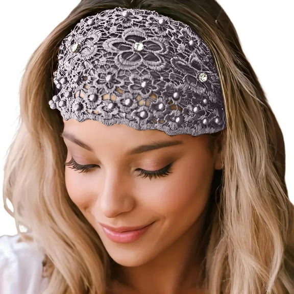 HJYCHN Elegant Women Turban Hatbow Sequins Hair Bonnet Head Scarf Wrap Cover Everyday Wear Head Accessories Grey One Size