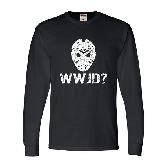 Adult WWJD What Would Jason Do? Funny Horror Movie Long Sleeve T-Shirt