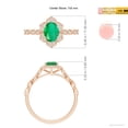 thumbnail image 4 of ANGARA Natural Oval Emerald Trillium Floral Shank Ring in 14K Rose Gold for Women (Size-7x5mm) | May Birthstone, Birthday, Anniversary, Jewelry Gift for Women | Natural Emerald Ring, 4 of 9