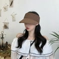 thumbnail image 2 of SikaFu Summer Cap Empty Top Suncap Foldable Portable Roll Up Beach Hat Wide Brim Women Sun Hats Fashion Casual Straw Caps Visors, 2 of 6