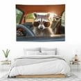 thumbnail image 3 of COMIO  Tapestry, Funny Raccoon with Guitar Ride in The Car Tapestry Wall Hanging,Birthday Holiday Party Wall Tapestry for Bedroom College Dorm Room Decor, 40x30 Inch, 3 of 7