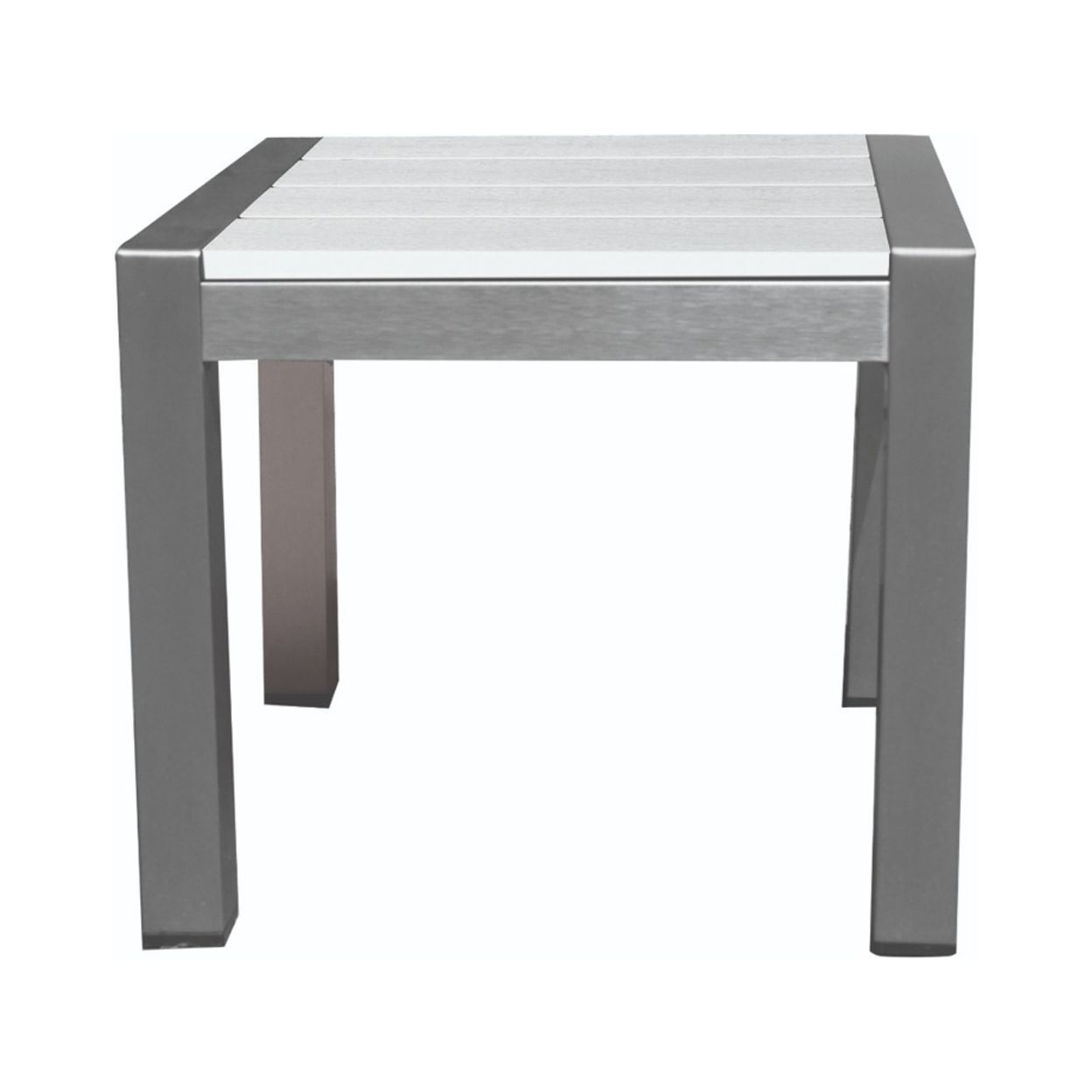 Versatile And Functional Easy Movable Outdoor Side Table, White- Saltoro Sherpi - image 2 of 3
