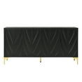 thumbnail image 5 of Creative Carved 4-Door Sideboard with Handleless Press-to-Open Design in Black MDF and Solid Wood for Dining Room,Living Room, Bedroom, Hallway, 5 of 17