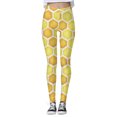 thumbnail image 3 of Gibobby Leggings Translúcido Mujer Pantalones yoga deportivos cintura alta ajustados moda casual para mujer Leggings estampados Festival（Amarillo， XXL), 3 of 4