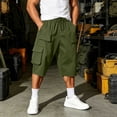 thumbnail image 2 of YSUEJPF Mens Long Shorts Ripstop Wrinkle Resistant‌ Baggy Cargo Capri Pants Twill Stretchy Outdoor Capris with Multi Pockets, 2 of 7