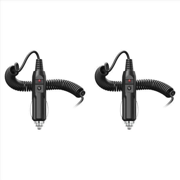 2X Cable de Alimentación para Cargador de Coche DC 12V Universal 5,5X2,1 mm para Encendedor de Coche Fusible Incorporado de 3A con Luz Indicadora
