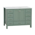 thumbnail image 4 of Horizon 48" Bathroom Vanity with Sage Green Cabinet and Engineered White Top, 4 of 6