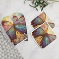 thumbnail image 5 of Wildflowers Butterfly Oven Mitt And Pot Holder Set Oven Glove for Kitchen Baking Cooking Grilling, 5 of 6