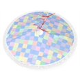 thumbnail image 2 of Christmas Tree Skirt, checkered style pastel colorful Christmas Tree Decorations Indoor, Tree Skirts Mat With Tassel Trim for Halloween New Year Holiday Christmas Party Decor 30 Inches, 2 of 7