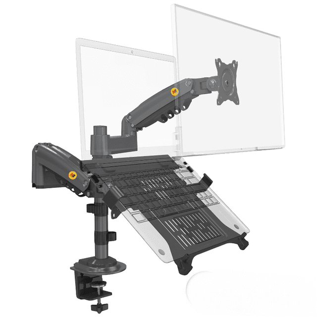 Soporte Doble Para Monitor De 22"-32" Y Laptop De 13" -17" | Ajustable Y Adaptable