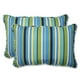 Pillow Perfect - Oreillers Lombaires Surdimensionnés à Rayures Topanga Extérieures/intérieures 537191, Bleu, 2 Pack – image 1 sur 2