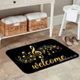thumbnail image 2 of FJPT Music Notes Welcome Non Slip Flannel Polyester Floor Mat For Bathroom Kitchen Bedroom Decor 16x24 inch, 2 of 5