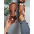thumbnail image 1 of Women Cut Out Ankle Strap Sandals, Elegant Summer Flat Sandals, 1 of 4